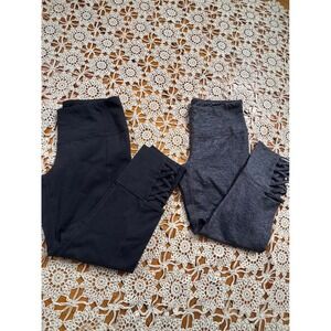 Athleta Crop Leggings 2 pack Lattice Detail Athletic Yoga Pants‎ XS